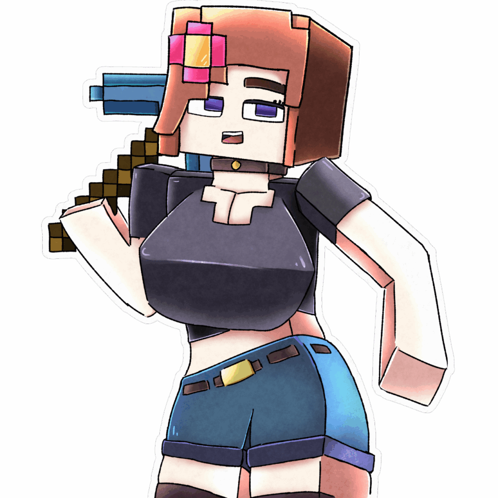 Jenny Mod character in Minecraft with black outfit